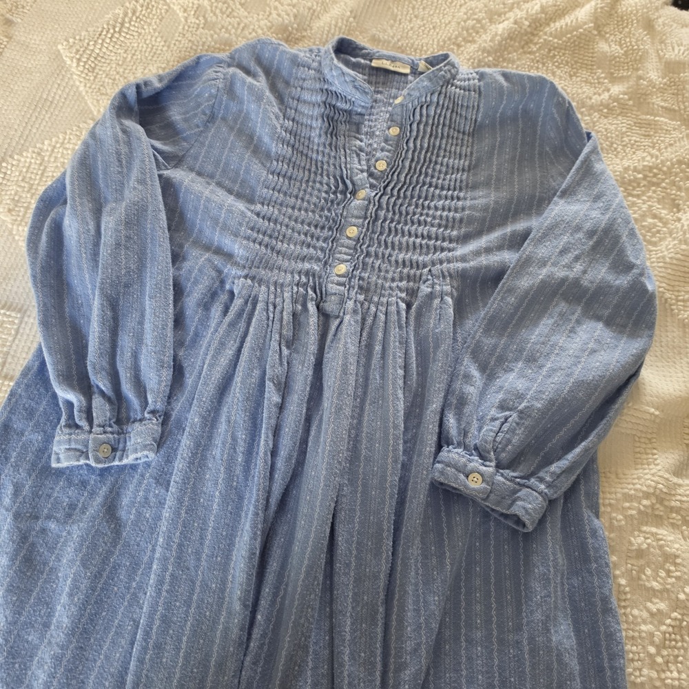 L L Bean Vintage Size Small Dobby Pintuck Nightgown Pull Over Cotton Cottagecore